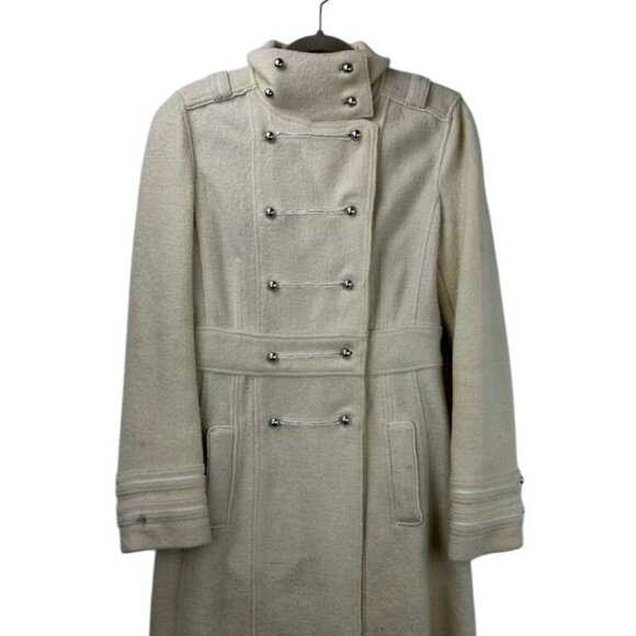 AX Armani Exchange Women's Medium Beige Double Breasted Trench Coat 100% Wool - Picture 2 of 16